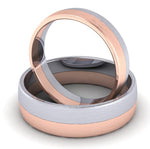 Load image into Gallery viewer, Simple Matte Finish Platinum &amp; Rose Gold Couple Rings JL PT 634
