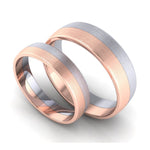 Load image into Gallery viewer, Simple Matte Finish Platinum &amp; Rose Gold Couple Rings JL PT 634
