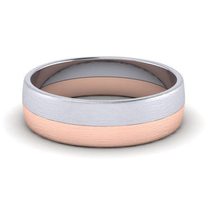 Simple Matte Finish Platinum & Rose Gold Couple Rings JL PT 634