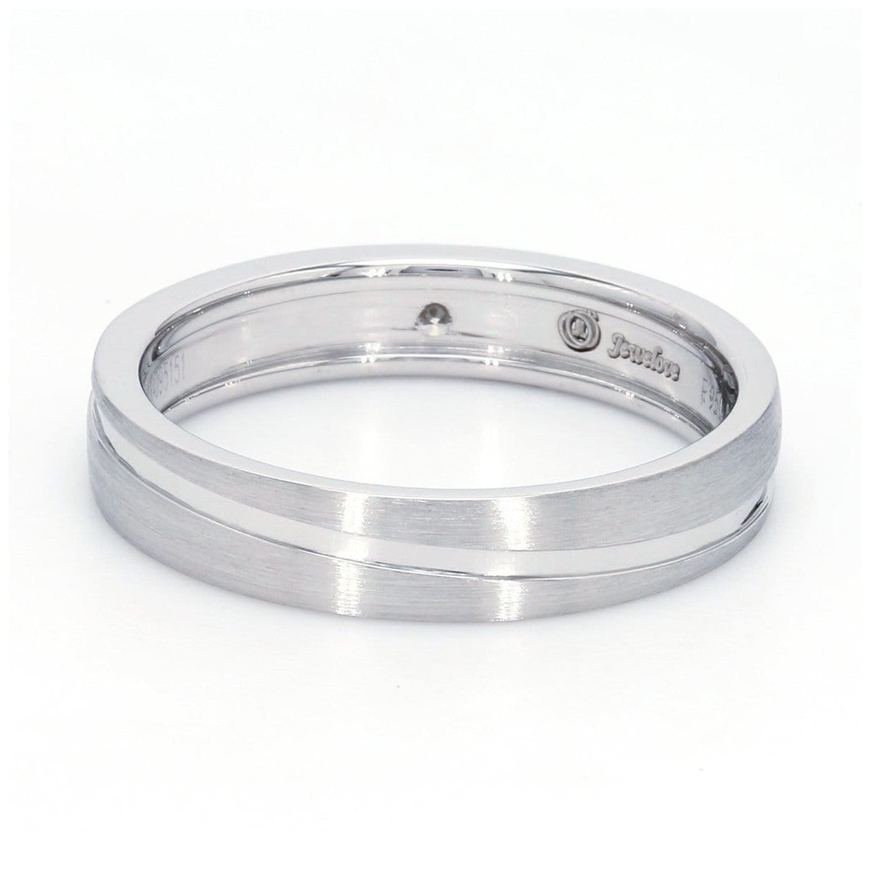 Simple Platinum Couple Rings with Curvilinear Groove JL PT 569