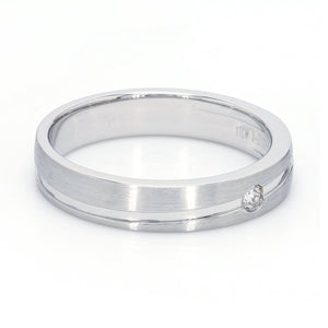 Simple Platinum Couple Rings with Curvilinear Groove JL PT 569