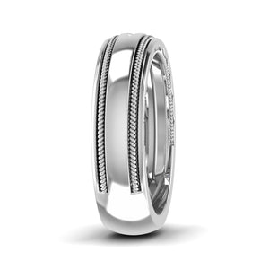 Single Diamond Designer Milgrain Wedding Platinum  Ring For Men JL P 6760