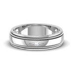 Load image into Gallery viewer, Single Diamond Designer Milgrain Wedding Platinum  Ring For Men JL P 6760
