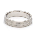 Load image into Gallery viewer, Single Diamond Matte Finish Platinum Band with Grooves for Men JL PT 665
