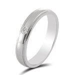 Load image into Gallery viewer, Single Diamond Milgrain Platinum Couple Rings JL PT 539
