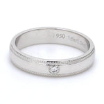 Load image into Gallery viewer, Single Diamond Milgrain Platinum Couple Rings JL PT 539
