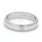 Load image into Gallery viewer, Single Diamond Milgrain Platinum Couple Rings JL PT 539
