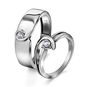 Single Diamond Platinum Love Bands - Twists & Turns of Life JL PT 620