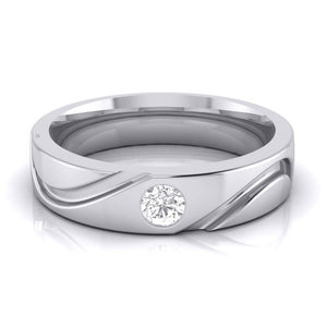 Single Diamond Platinum Ring for Men JL PT B-15