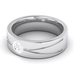 Single Diamond Platinum Ring for Men JL PT R-8002