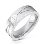 Load image into Gallery viewer, Single Diamond Platinum Ring for Men JL PT R-8002
