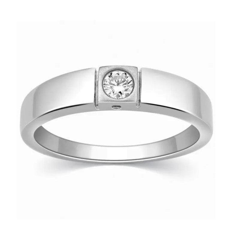 Single Diamond Platinum Ring for Men JL PT 311