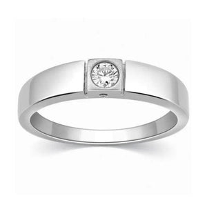 Single Diamond Platinum Ring for Men JL PT 311