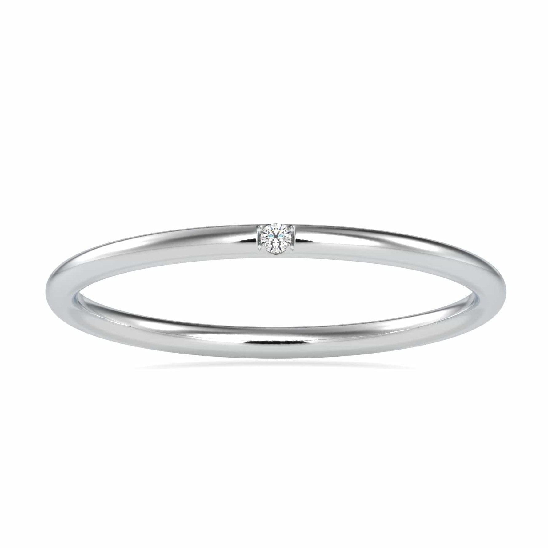 Single Diamond Platinum Ring for Women JL PT 0642