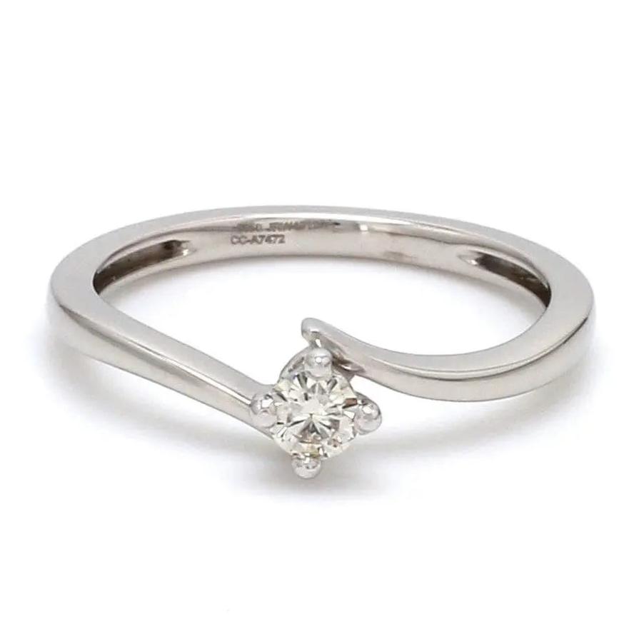 Single Diamond Platinum Ring for Women JL PT 304