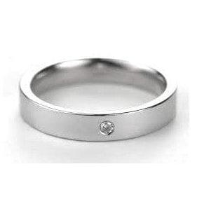 Single Diamond Platinum Ring SJ PTO 223-A