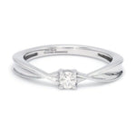 Load image into Gallery viewer, Single Diamond Platinum Ring with a Curve for Women JL PT 579
