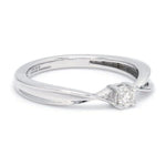 Load image into Gallery viewer, Single Diamond Platinum Ring with a Curve for Women JL PT 579
