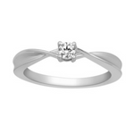 Load image into Gallery viewer, Single Diamond Platinum Ring with a Curve for Women JL PT 579
