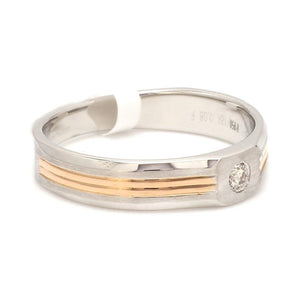 Single Diamond Platinum & Rose Gold Ring for Men JL PT 1160