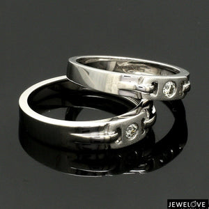 Single Diamond Platinum Wedding Bands JL PT 242