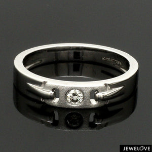 Single Diamond Platinum Wedding Bands JL PT 242