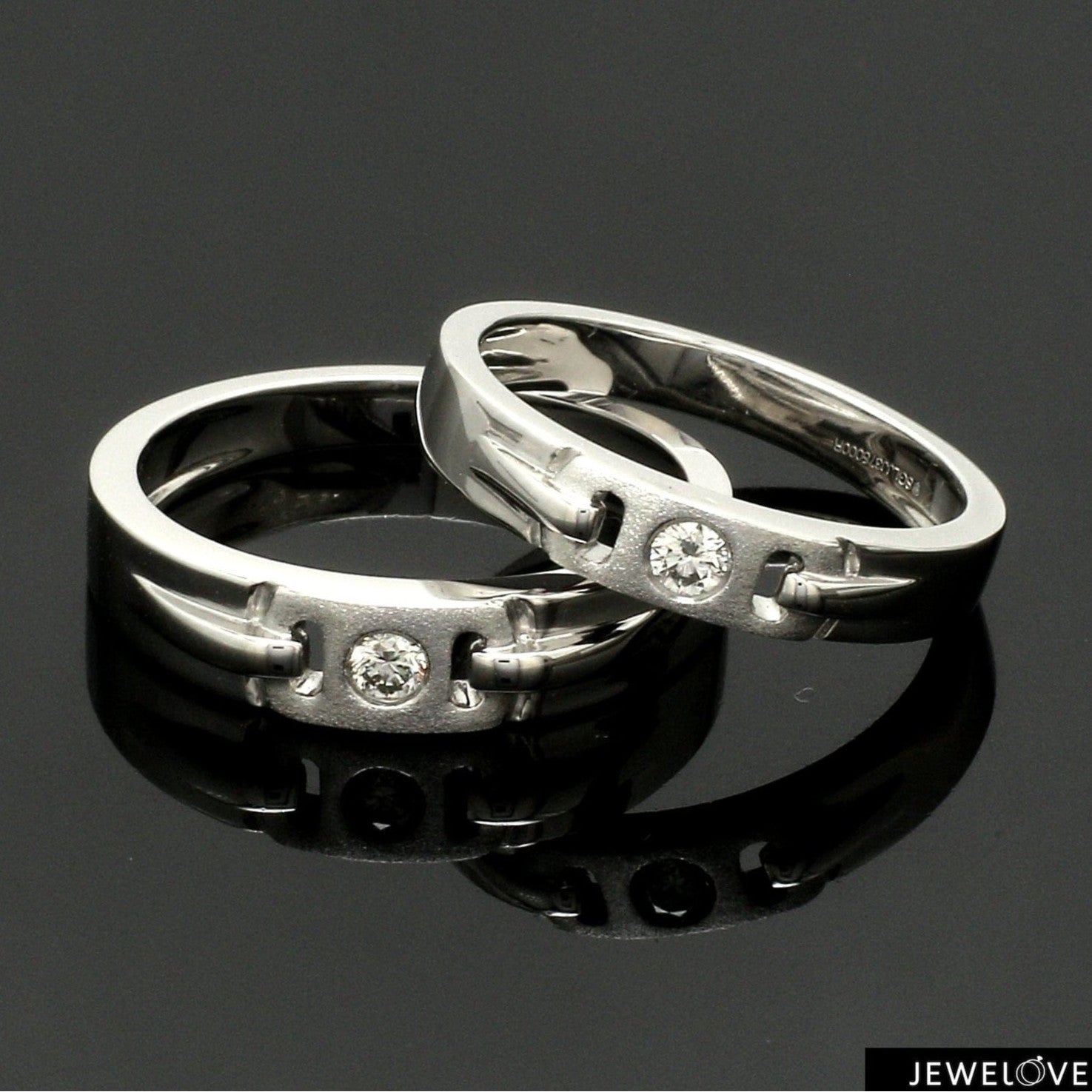 Single Diamond Platinum Wedding Bands JL PT 242