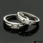 Load image into Gallery viewer, Single Diamond Platinum Wedding Bands JL PT 242
