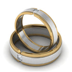 Load image into Gallery viewer, Single Diamond Platinum &amp; Yellow Gold Fusion Couple Rings JL PT 641
