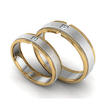 Load image into Gallery viewer, Single Diamond Platinum &amp; Yellow Gold Fusion Couple Rings JL PT 641
