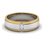 Load image into Gallery viewer, Single Diamond Platinum &amp; Yellow Gold Fusion Couple Rings JL PT 641
