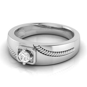 Single Diamond Rope Style Platinum Couple Rings JL PT 623