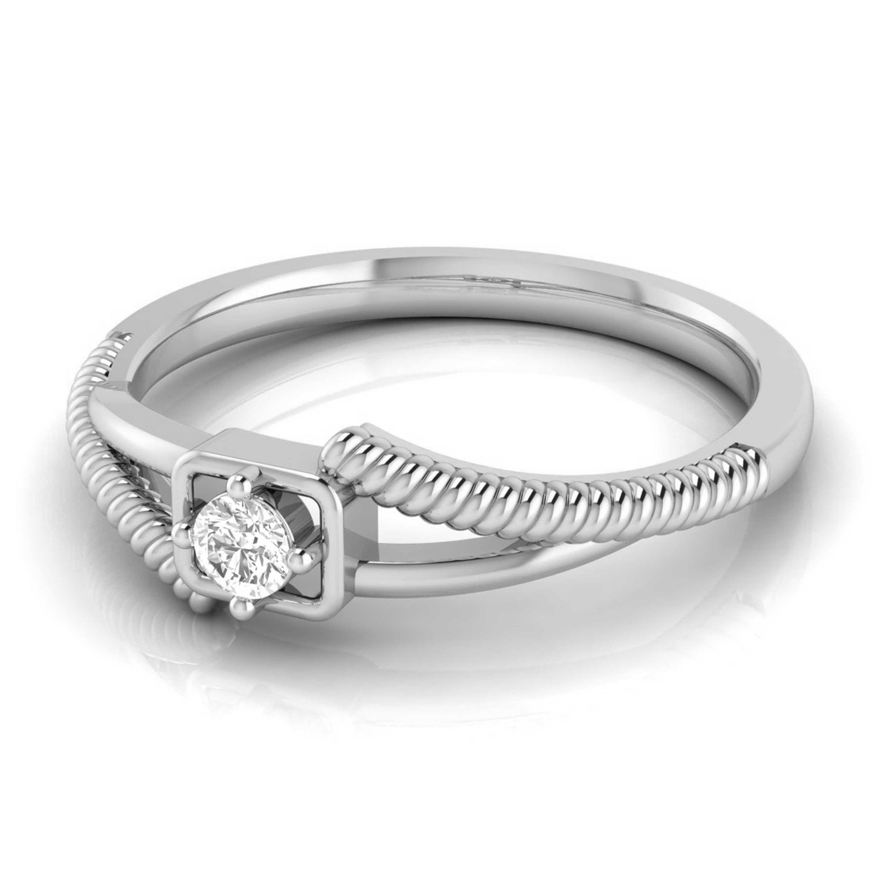 Single Diamond Rope Style Platinum Couple Rings JL PT 623