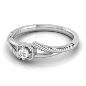 Single Diamond Rope Style Platinum Couple Rings JL PT 623