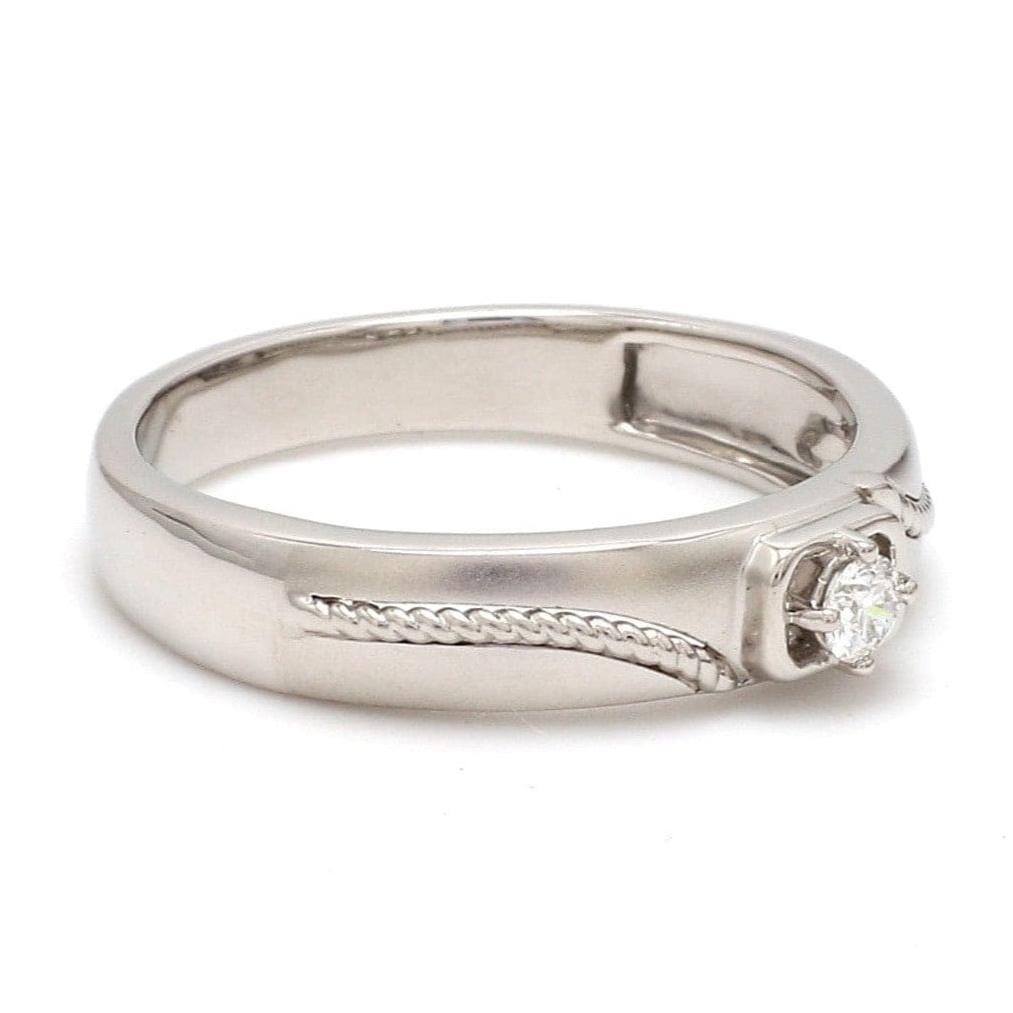 Single Diamond Rope Style Platinum Couple Rings JL PT 623