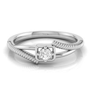 Single Diamond Rope Style Platinum Couple Rings JL PT 623