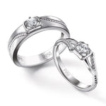 Load image into Gallery viewer, Single Diamond Rope Style Platinum Couple Rings JL PT 623
