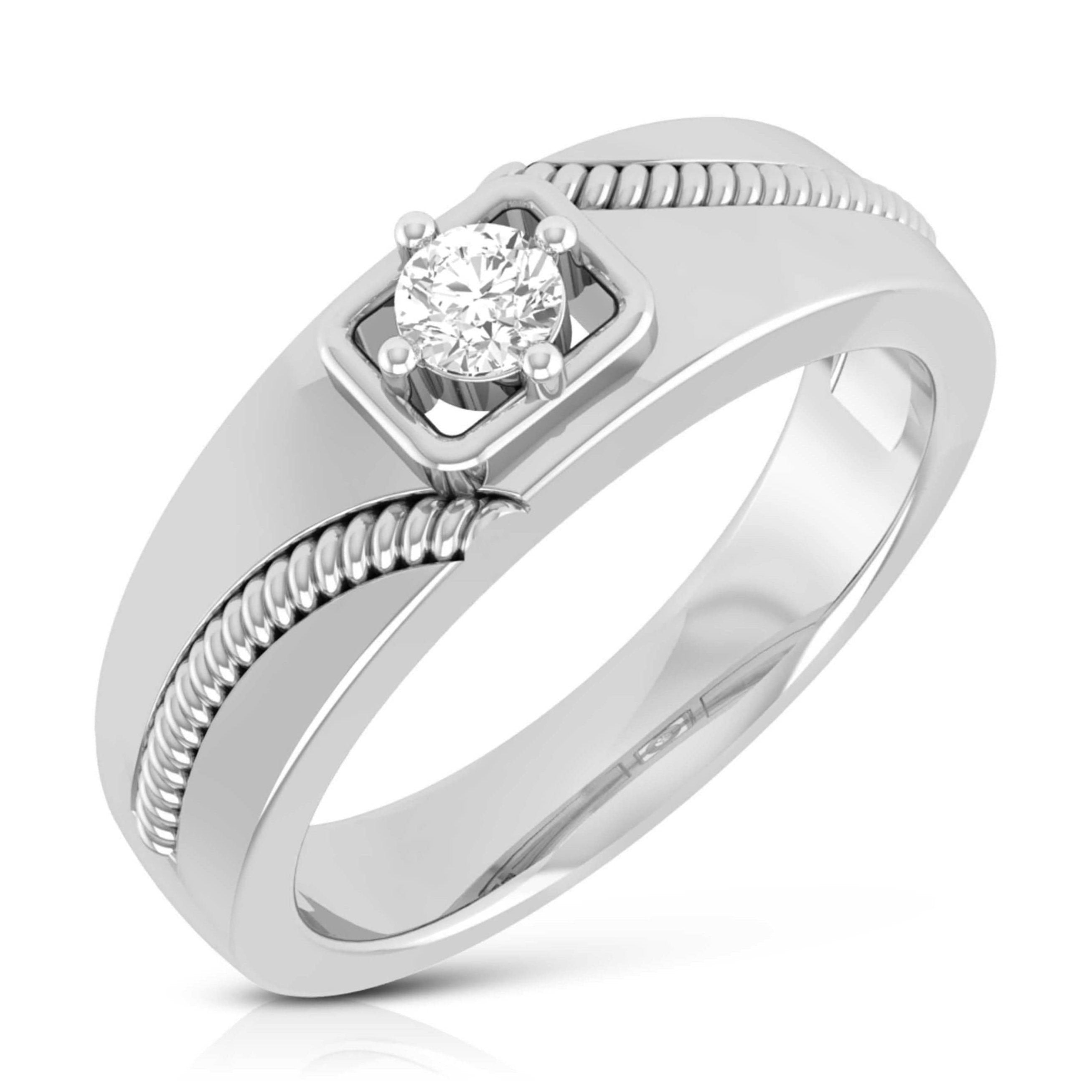 Single Diamond Rope Style Platinum Couple Rings JL PT 623