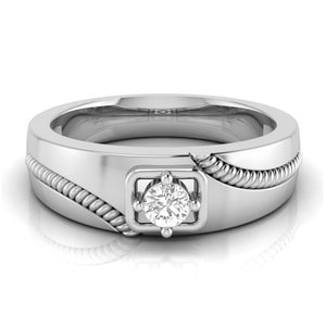 Single Diamond Rope Style Platinum Couple Rings JL PT 623