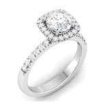 Load image into Gallery viewer, Single Halo Diamond Solitaire Platinum Ring with Diamonds on the Shank JL PT 497
