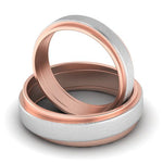 Load image into Gallery viewer, Slanting Platinum &amp; Rose Gold Couple Rings JL PT 635
