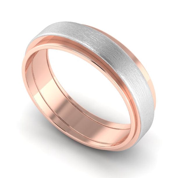 Slanting Platinum & Rose Gold Couple Rings JL PT 635