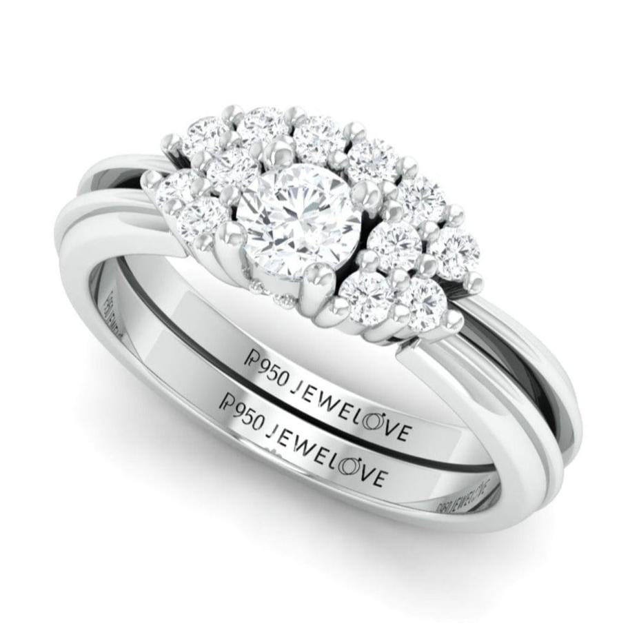 Spark of Love - Platinum Couple Rings with Diamonds JL PT 600