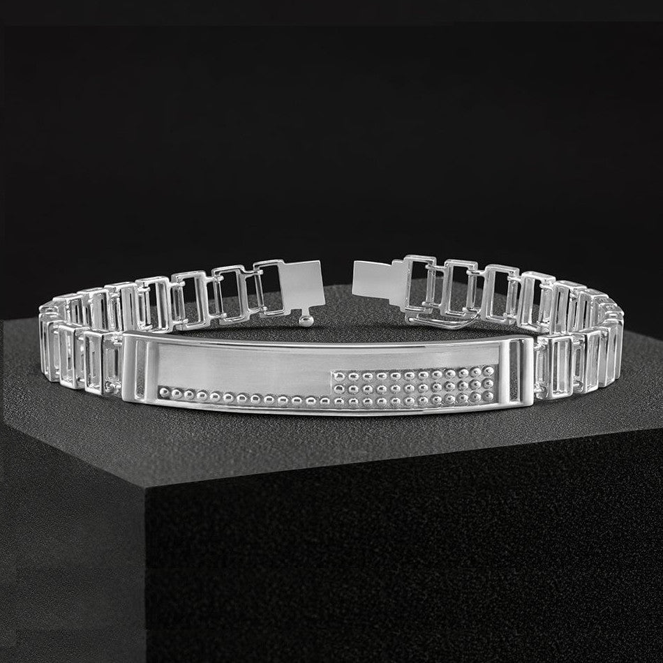 Men of Platinum | Designer Bold Interwoven Platinum Bracelet JL PTB 740