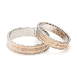 Designer Platinum & Rose Gold Couple Rings JL PT 1129