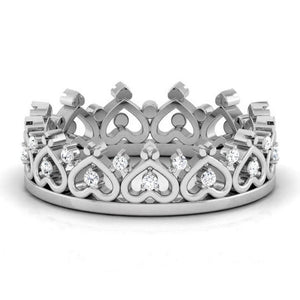 The Crown of Hearts Platinum with Diamond Ring JL PT 555