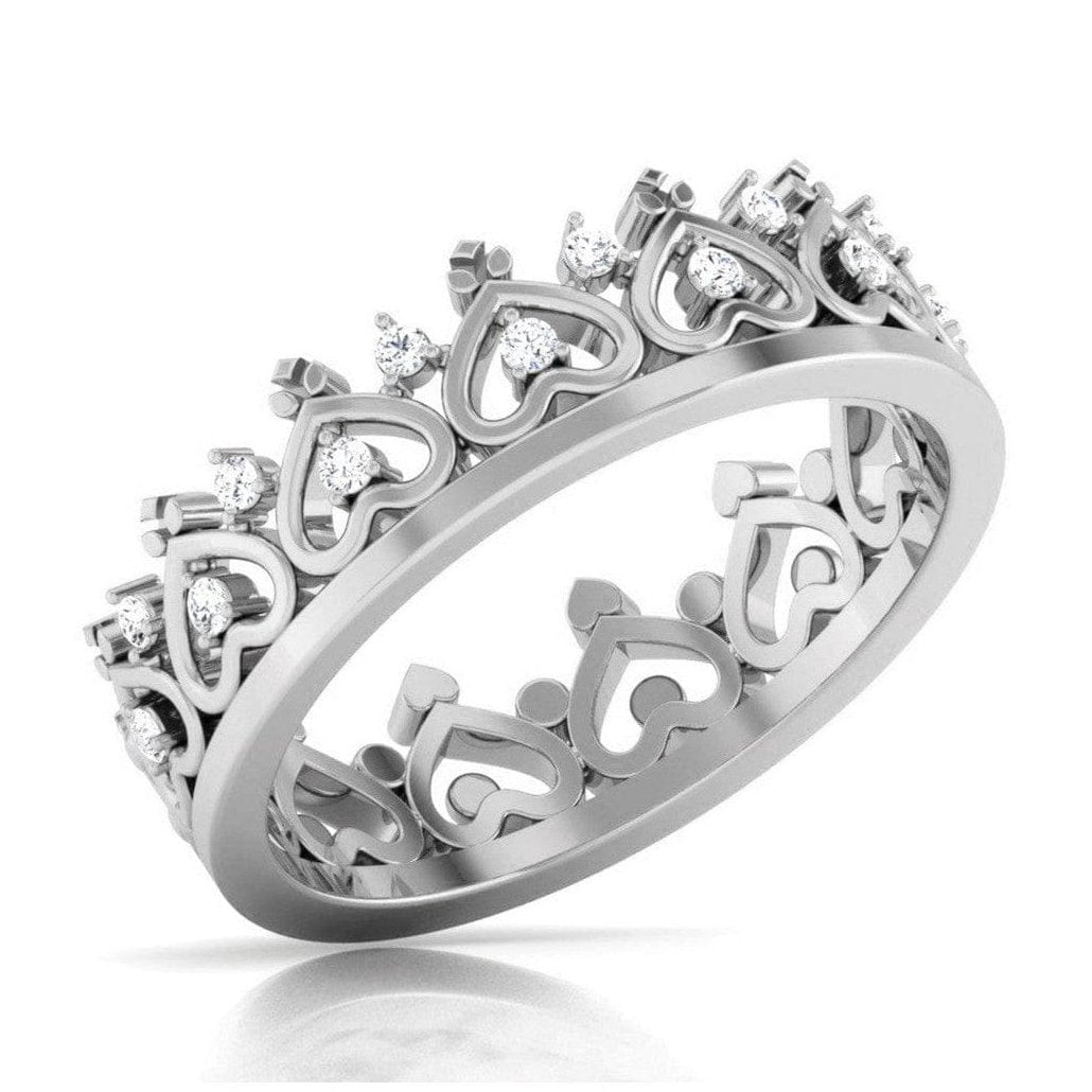 The Crown of Hearts Platinum with Diamond Ring JL PT 555