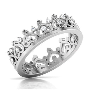 The Crown of Hearts Platinum with Diamond Ring JL PT 555