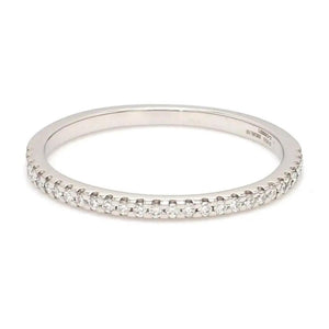 Thin Half Eternity Diamond Ring in Platinum JL PT 284