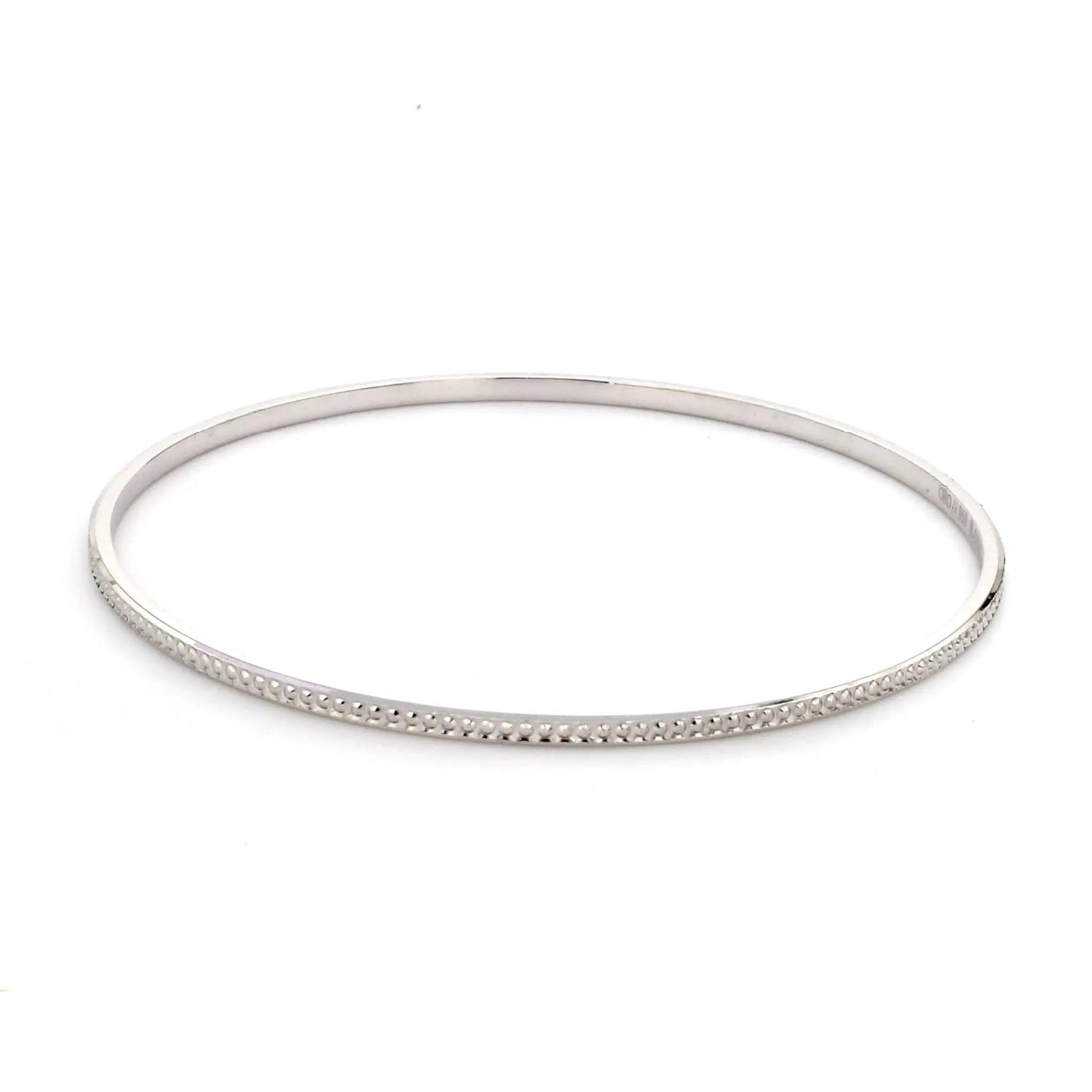 Thin Platinum Bangles with Diamond Cut SJ PTB 314